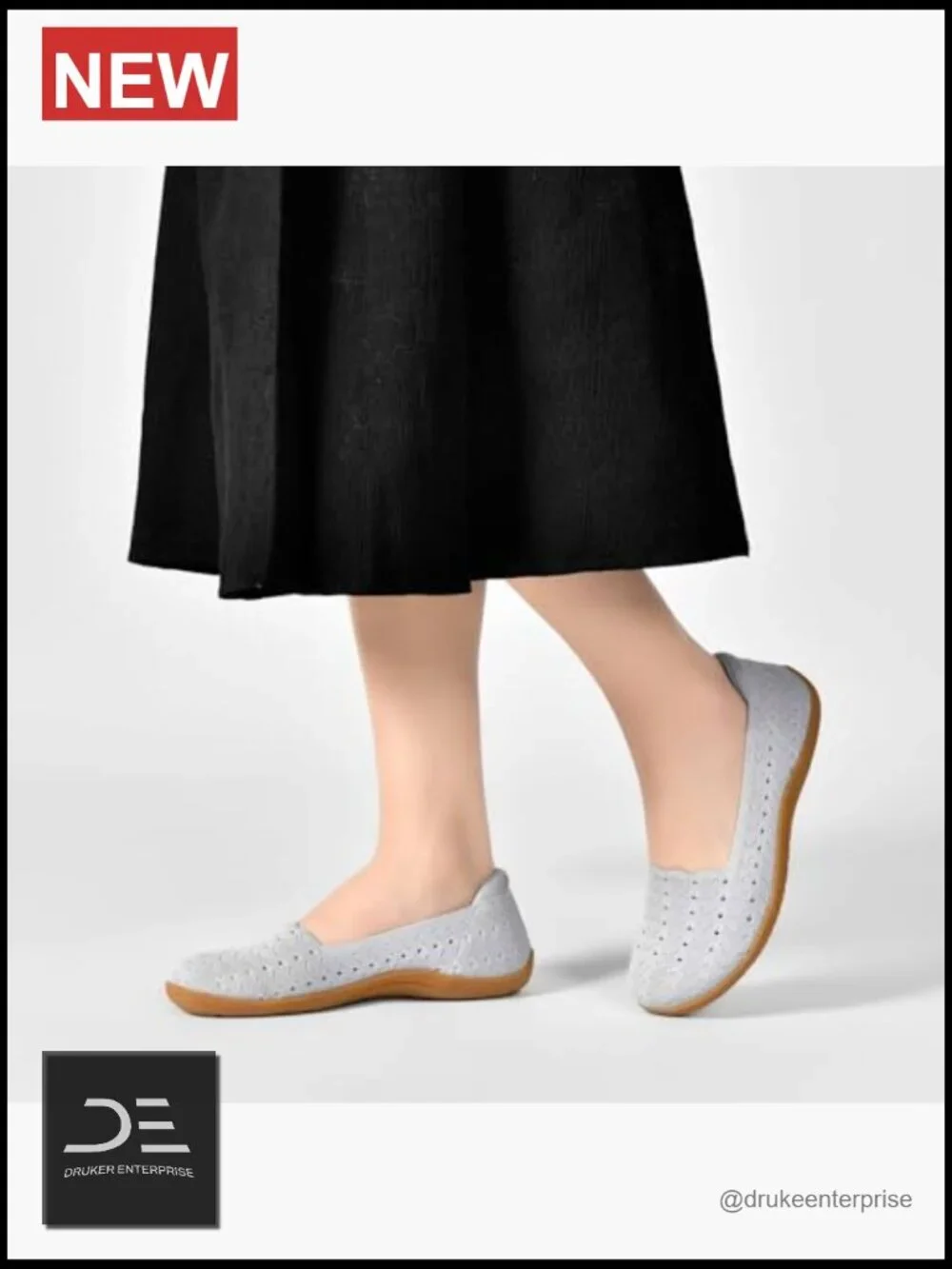 Wide Toe Box Knit Ballet Flats Slip-on Walking Comfort Shoes
